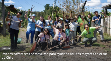 Jóvenes adventistas se movilizan para ayudar a adultos mayores en el sur de Chile